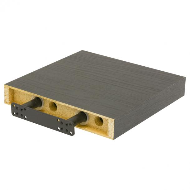 Floating shelf XL4 push fix black oak 38mm 23,5x23,5cm Duraline
