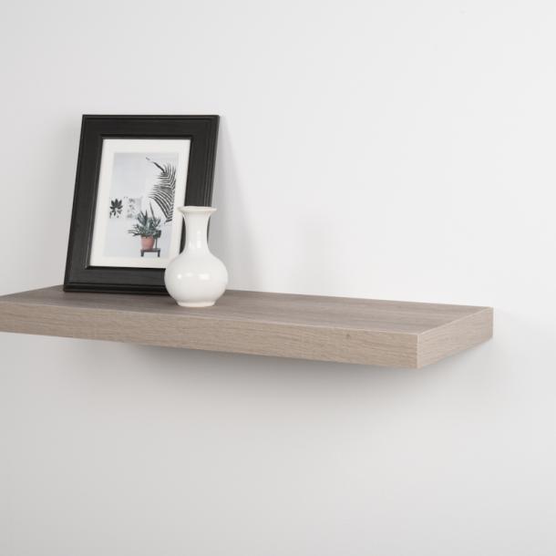 Floating shelf XL4 push fix grey oak 38mm 60x23,5cm Duraline